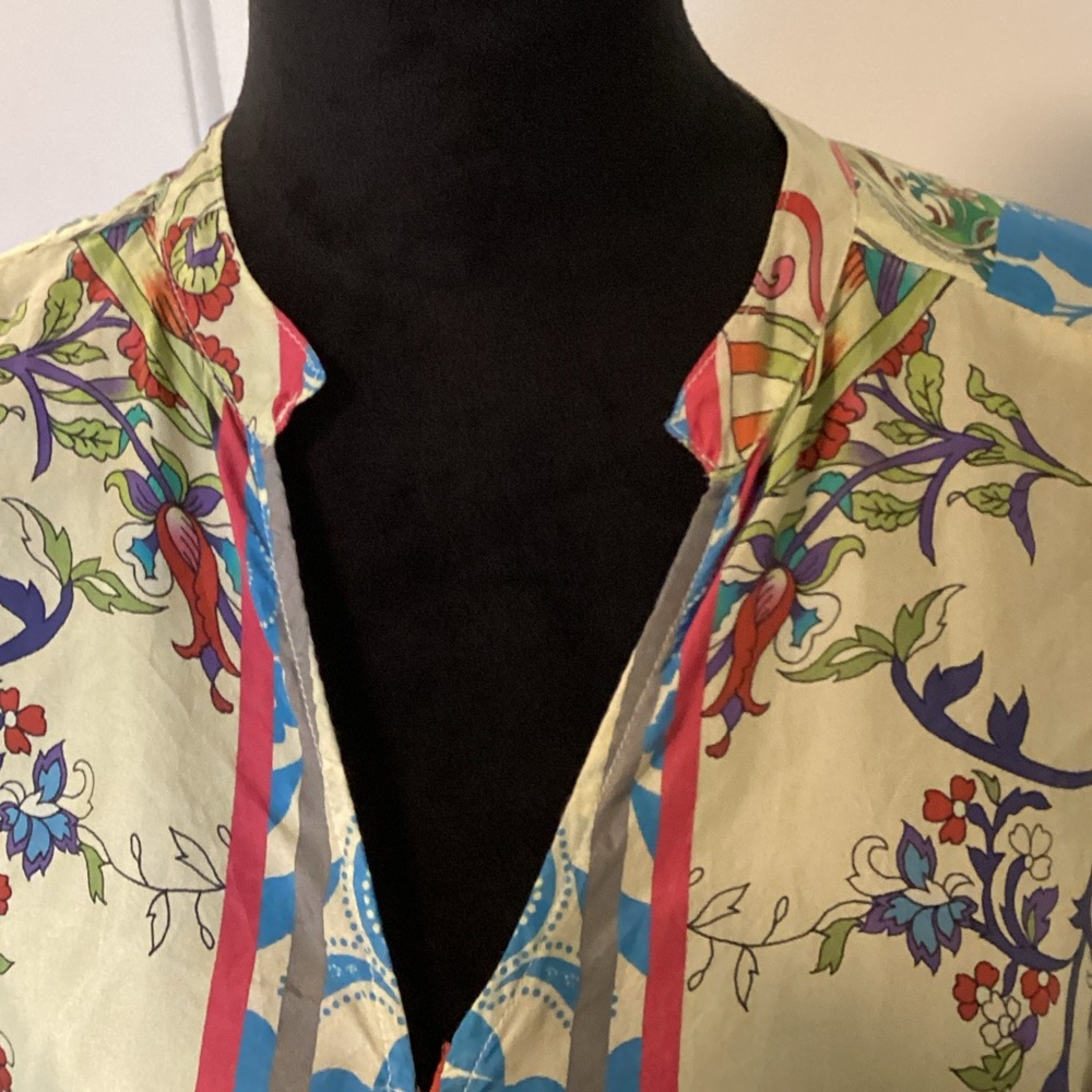 Johnny Was Floral Patterned Tunic Top M - Picture 5 of 12